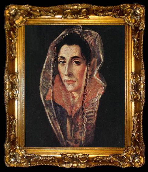framed  GRECO, El Female Portrait, ta009-2
